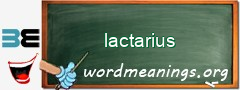 WordMeaning blackboard for lactarius